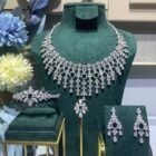 crystal wedding necklace set – Emerald green 8