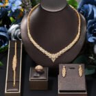 crystal wedding necklace set – Luxury golden 13