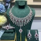 crystal wedding necklace set – High-grade red 14