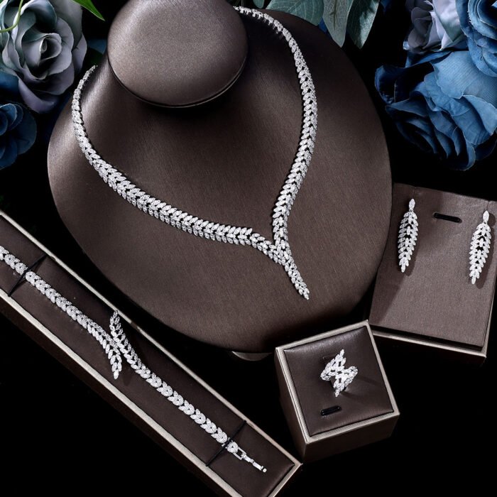 crystal wedding necklace set – white [200003765] 15