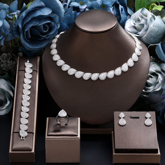 crystal wedding necklace set – white [200003766] 16
