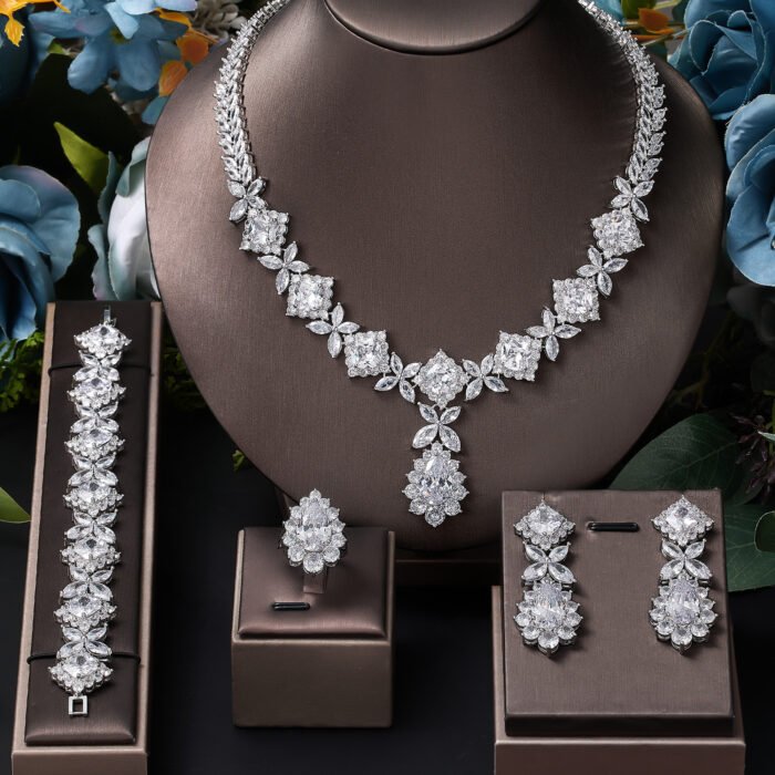 crystal wedding necklace set – white [200004861] 17