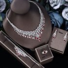 crystal wedding necklace set – red 21