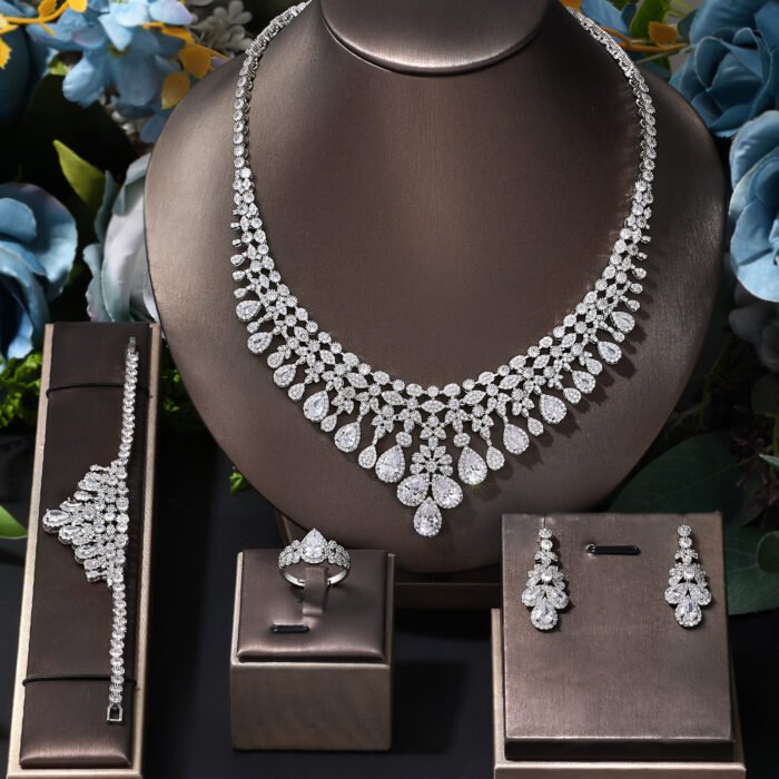 crystal wedding necklace set – white [100013777] 22