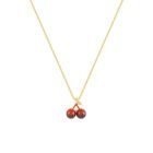 Stainless Steel Wine Red Cherry Gold Colour Pendant Necklace For Women Personality Fashion Necklace Wedding Jewelry Birthday Gif 4