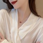Stainless Steel Wine Red Cherry Gold Colour Pendant Necklace For Women Personality Fashion Necklace Wedding Jewelry Birthday Gif 5
