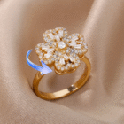 Classic Plant Cubic Zirconia Rotatable Ring 2