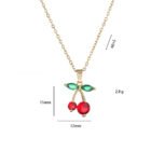 Stainless Steel Chain Classic Shiny Zircon Cherry Pendant Necklace for Women Lady Vintage Jewelry Accessories Gifts 3
