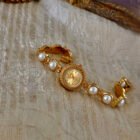 Gold French Pearl Strap 30m Waterproof Round Quartz Watch – Gold 7