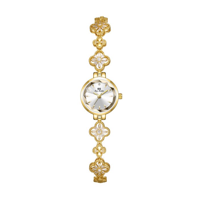 Flower Gold Silver Bracelet Small Quartz Wristwatch – Gold 7
