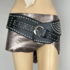 Vintage Rivet Punk Metal Pu Wide Waistband Belt 3