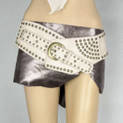Vintage Rivet Punk Metal Pu Wide Waistband Belt 4