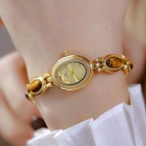 Gold Retro Metal Bracelet Waterproof Watch