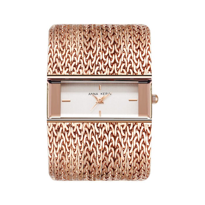 Large Dial Bracelet Water Resistant Watch – Rose 7