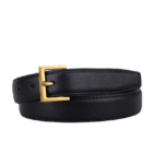 ‌Faux Leather Classic Adjustable Gold Buckle Logo Belt – 2 8