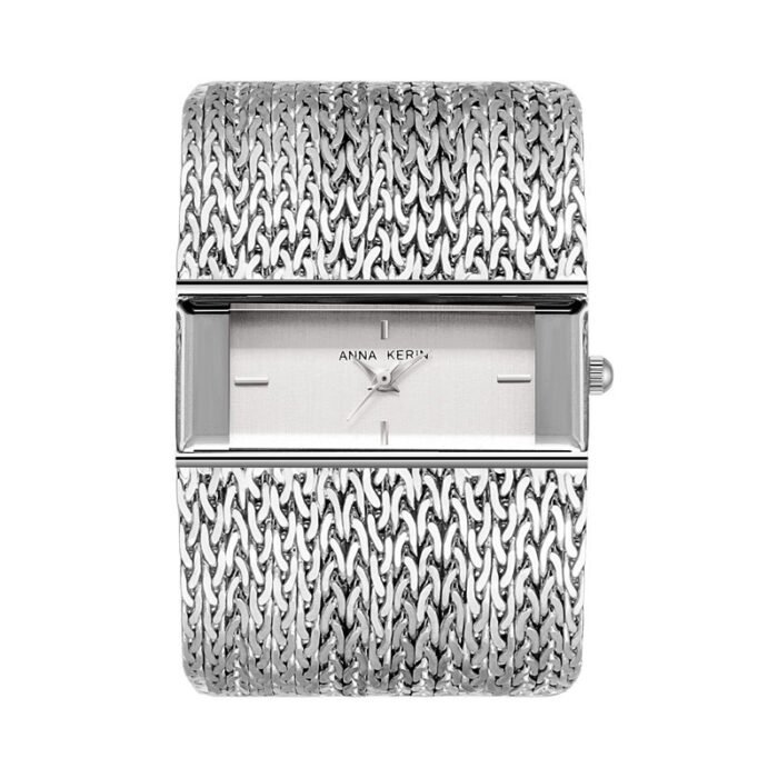 Large Dial Bracelet Water Resistant Watch – Silver 9