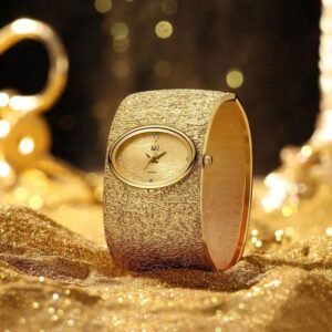 Gold Luxury Bark Pattern Bracelet Watch