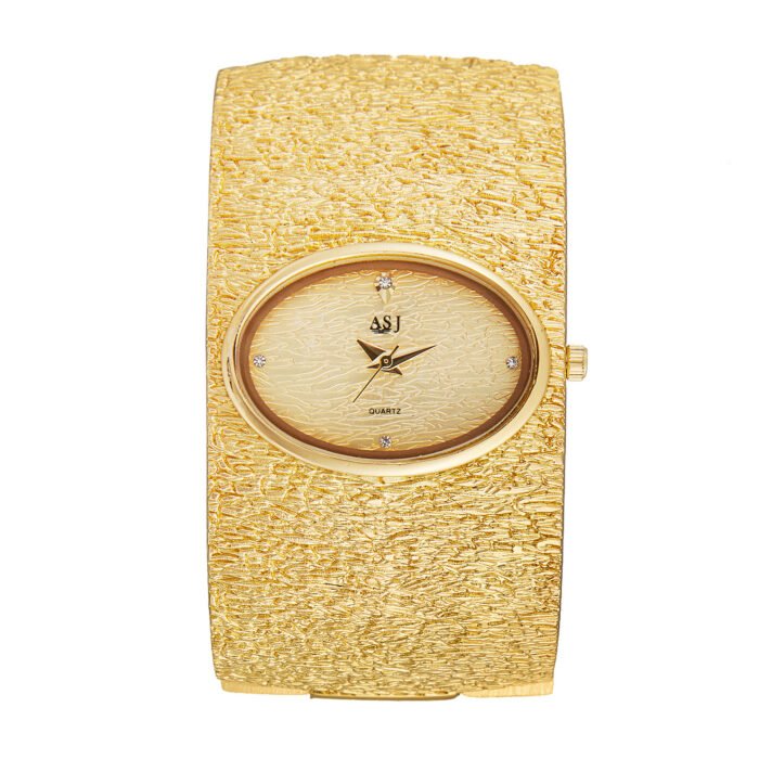 Gold Luxury Bark Pattern Bracelet Watch 4