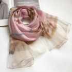 Plaid Wool Silk Scarf 84*190cm 2