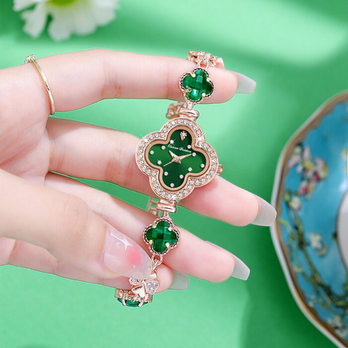 Flower Quartz Gemstone Bracelet Wristwatch 2