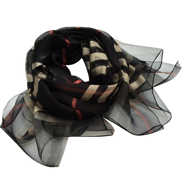 Plaid Wool Silk Scarf 84*190cm 9
