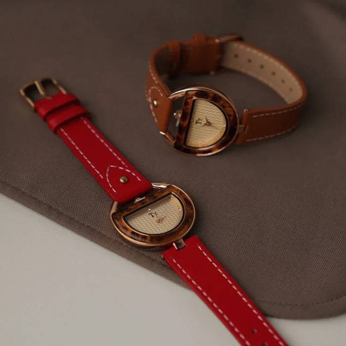 Circular Geometric Hook Wrist Watch 3