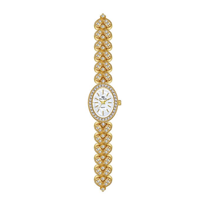 Hearts Diamond Bralette Stainless Steel Wristwatch – gold 1739 8
