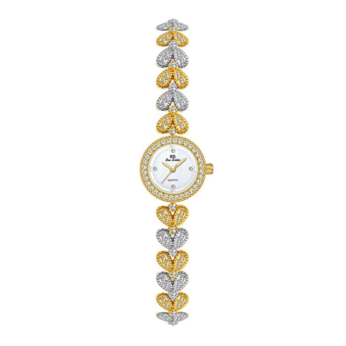 Hearts Diamond Bralette Stainless Steel Wristwatch – gold silver 1738 10