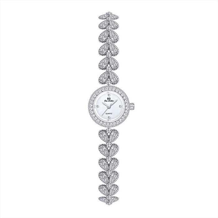 Hearts Diamond Bralette Stainless Steel Wristwatch – silver 1738 11