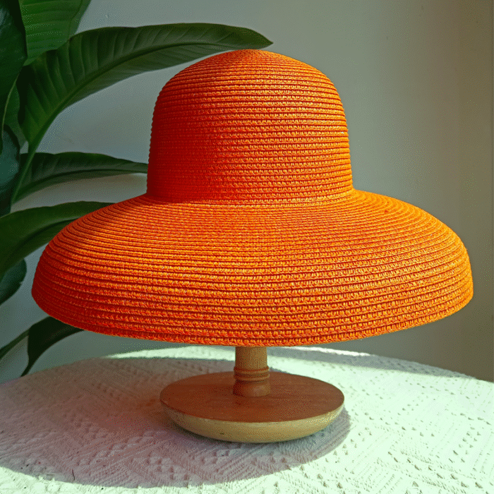 White Straw Flat Top Hat – 19 23