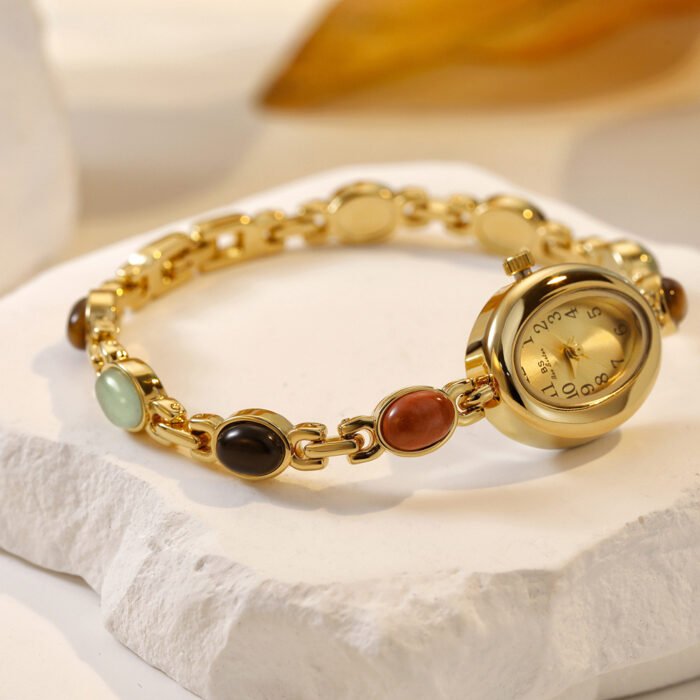 Colorful Jade Bracelet Wristwatch 2
