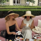 bow ribbon flat top large brim straw hat 1