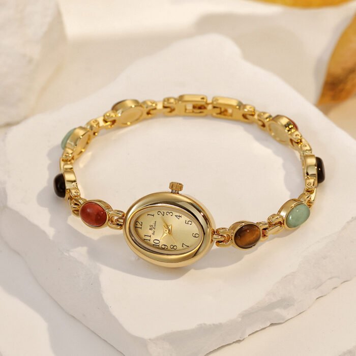 Colorful Jade Bracelet Wristwatch 3