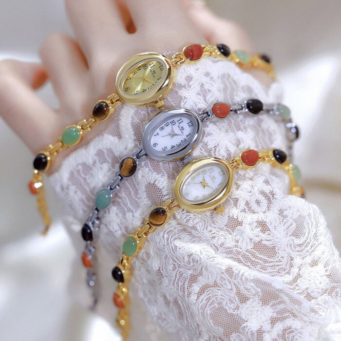 Colorful Jade Bracelet Wristwatch 4