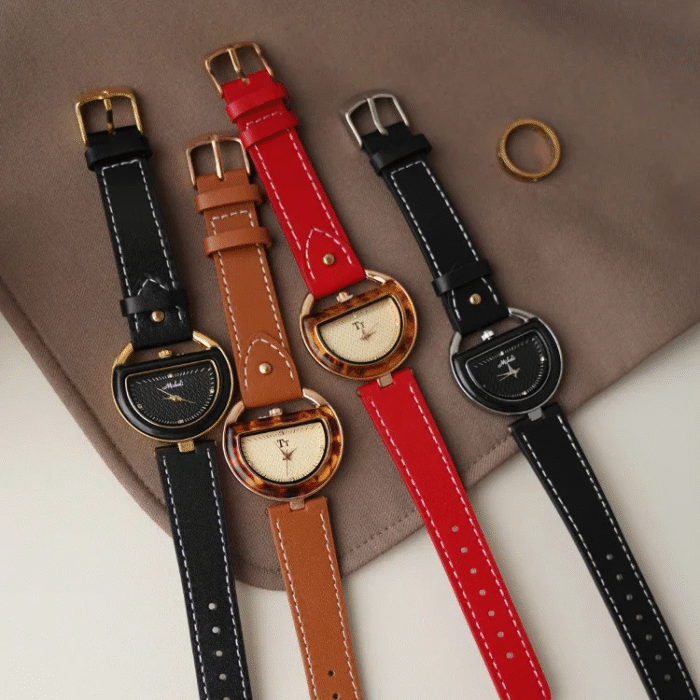 Circular Geometric Hook Wrist Watch 6