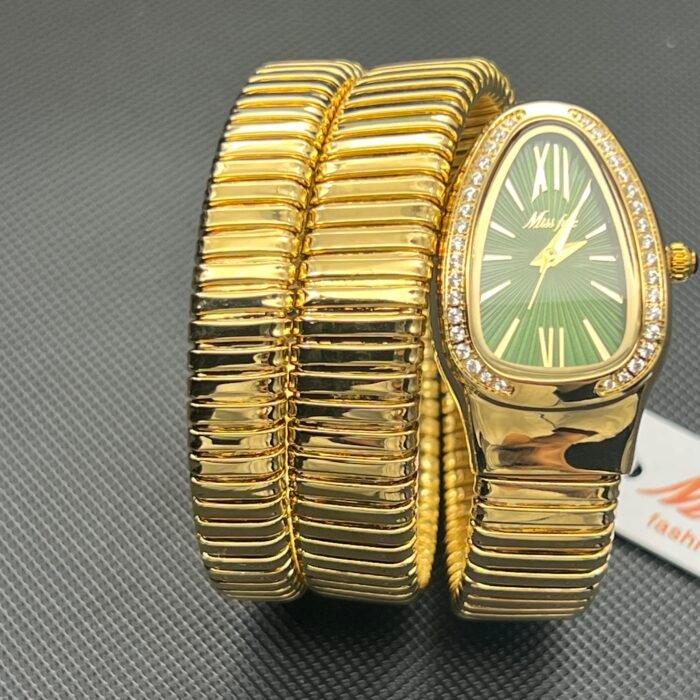 Serpentine Design Diamond Quartz Wristwatch – 2686S-GGr 8