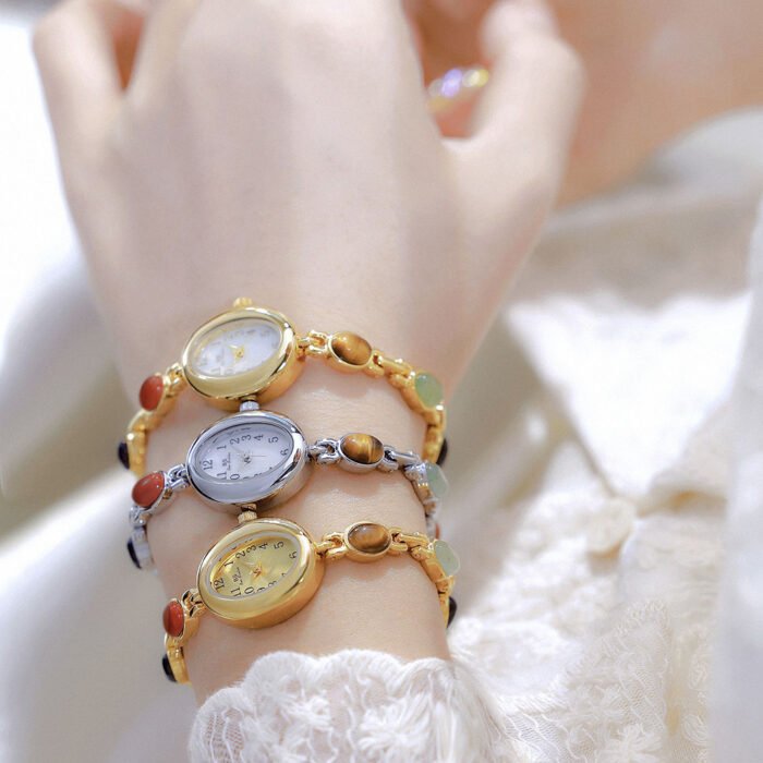 Colorful Jade Bracelet Wristwatch 6