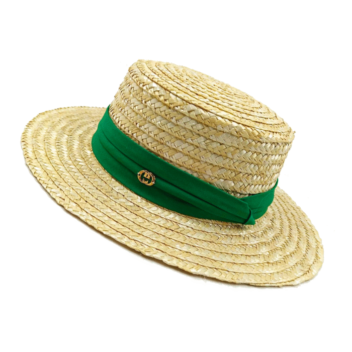 bow ribbon flat top large brim straw hat – 21 16