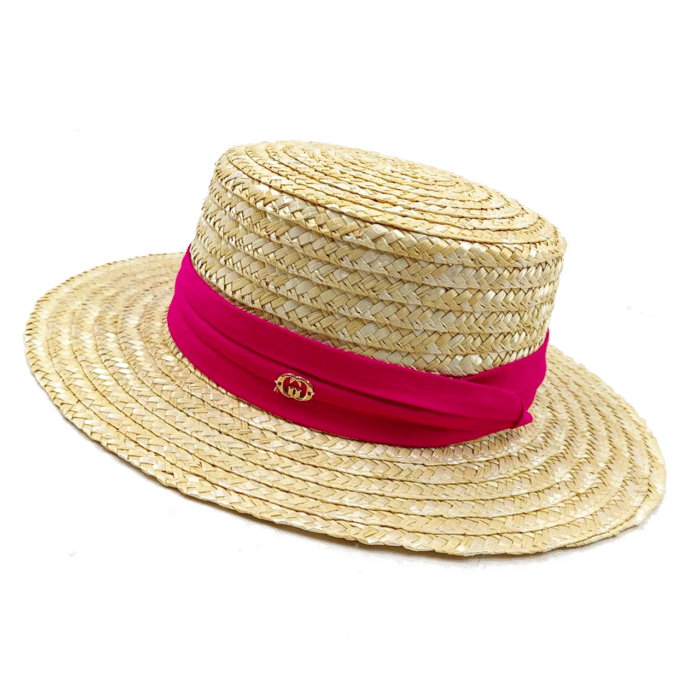 bow ribbon flat top large brim straw hat – 10 17