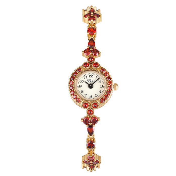 Ruby Mini Dia Quartz Waterproof Small Gold Watch 2