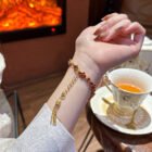 Ruby Mini Dia Quartz Waterproof Small Gold Watch 4
