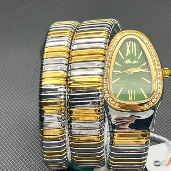 Serpentine Design Diamond Quartz Wristwatch – 2686S-GSGr 9