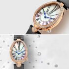 Oval Roman Numbers Quartz Leather Waterproof Watch 4