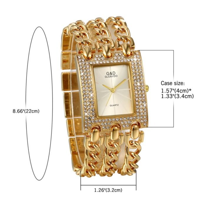 Alloy Gold Strap Watch 2
