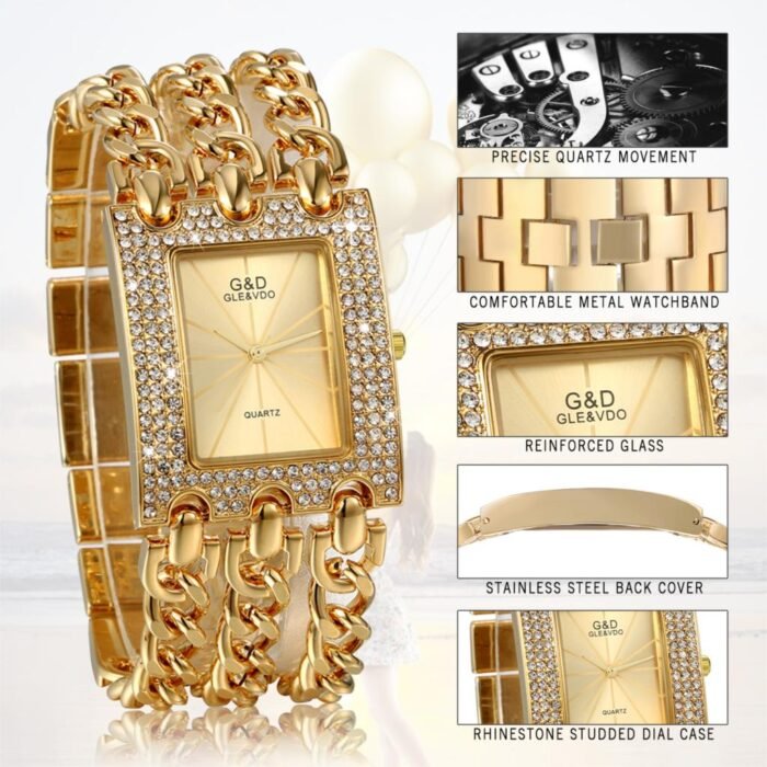 Alloy Gold Strap Watch 5