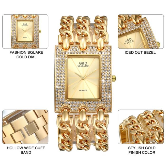 Alloy Gold Strap Watch – gold 7