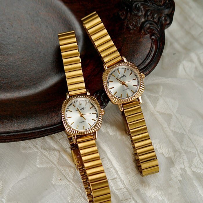 Simple Gold Stainless Steel Watch 2