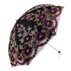 Fashion Deluxe Flower Umbrella Deluxe Double Folding Lace Embroidery Umbrella Bi-Fold Tethered Vinyl Sunshade Umbrella - BK 4