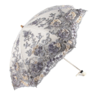 Fashion Deluxe Flower Umbrella Deluxe Double Folding Lace Embroidery Umbrella Bi-Fold Tethered Vinyl Sunshade Umbrella - GY 6