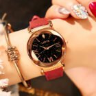 Soft Leather Straps Flower Circular Dial Wrist Watch 5